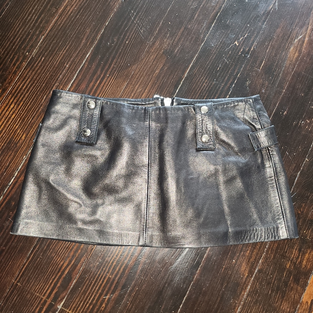 Dolce and Gabbana Leather Micro Mini Skirt *RUNWAY* SPRING 2000